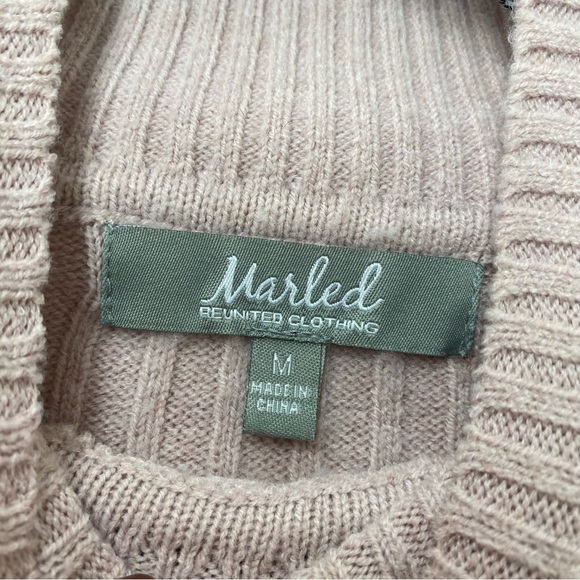 Marled Pink Mock Neck Sweater - Picture 2 of 3